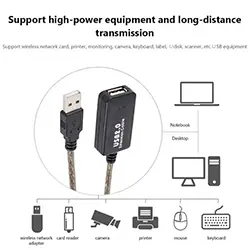 Câble Extension Rallonge répéteur actif USB 2.0 Mâle vers Femelle avec Amplificateur 10m