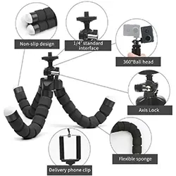 Mini Trépied Portable Flexible pour téléphone Portable Go pro caméra avec support smartphone H-08