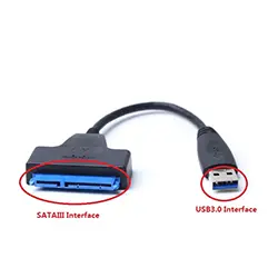 Adaptateur Convertisseur SATA III 2.5 pouces vers USB 3.0 jusqu'à 6 Gbps pour disque dur SSD HDD Sata 2.5 pouces