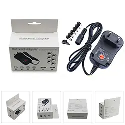 Chargeur adaptateur Alimentation universel 12W, 3V, 4.5V, 5V, 6V, 7.5V, 9V, 12V, 1.2A, AC/DC Réglable