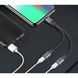 Awei CL-72 Adaptateur 2 en 1 Lightning Male vers Lightning femelle pour charge et audio pour iphone