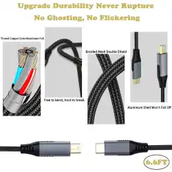 Câble Adaptateur USB-C Type-c vers Mini DisplayPort DP 4K60Hz 1.8m