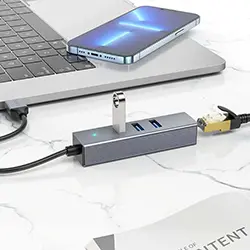 Adaptateur HUB 4 en 1 USB 3.0 to RJ45 Gigabit Ethernet 1000mbps + 3 x USB 3.0 HOCO HB34