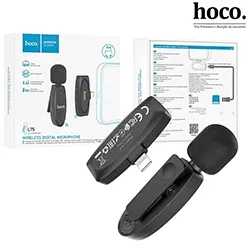 Microphone cravate Lavalier sans-fil HOCO L15 avec récepteur prise Lightning