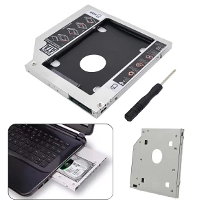 Rack Adaptateur Caddy 9.5mm 12.7mm Pour 2eme Disque Dur Laptop Sata 2.5" En Aluminium