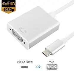 Adaptateur Convertisseur USB-C USB 3.1 Type-C Vers to VGA FULL HD 1080P