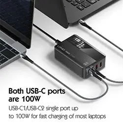 Chargeur LDNIO A4809C 100W GaN 4 Port USB QC4.0 Type-c PD pour smartphone LAPTOP