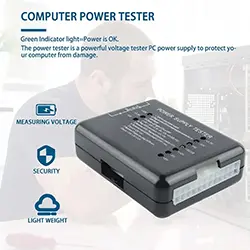 Testeur d'alimentation PSU Tester PC 20/24 Broches ATX SATA HDD 12V 5V 3.3V