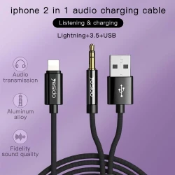 YESIDO YAU18 Adaptateur Lightning vers Jack 3.5mm + USB pour Charge et Audio