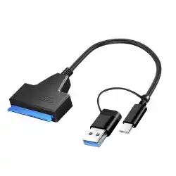 Adaptateur Convertisseur USB 3.0 / Type-c Vers SATA 6 Gbps pour disque dur SSD HDD Sata 2.5 pouces