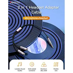 Adaptateur Audio Séparateur AUX 3.5mm Male Vers Double AUX 3.5mm Femelle Microphone et Casque YESIDO YAU28