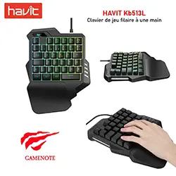 HAVIT KB513L Mini Clavier Filaire Gaming USB RGB