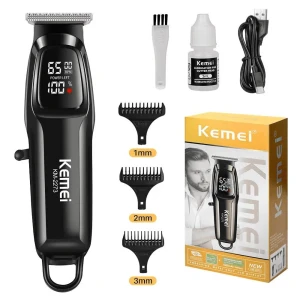 Kemei KM-2273 Tondeuse sans-fil Rechargeable 270min Autonomie & Écran LED pour Barbe & Cheveux