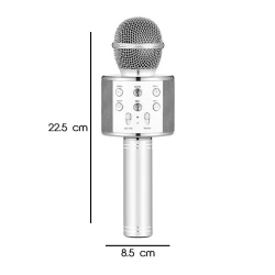 Microphone sans-fil Bluetooth KT-WS858 avec haut parleur AUX USB TF Card