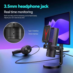 Yanmai GM7 Microphone Gaming USB RGB pour pour PC/Mac/PS4/PS5