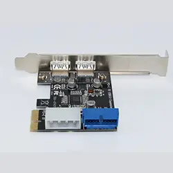 Carte d'extension PCI express PCI-E 19/20 pins  2 x USB 3.0 + USB 3.0 Boitier