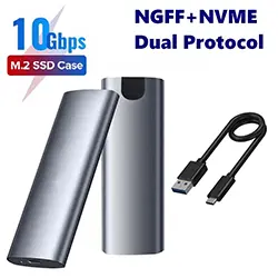 Rack Boitier pour disque SSD M.2 double protocol NGFF SATA & Nvme PCIe USB 3.0