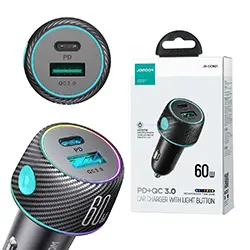 Chargeur AUTO 60W USB-C PD USB-A Joyroom JR-CCN01 60W LED Multi-Couleur