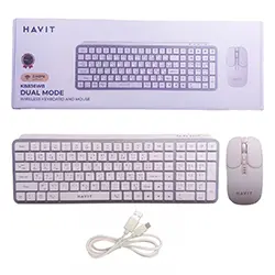 Kit combo Clavier + Souris sans-fil Bluetooth + 2.4ghz Rechargeable HAVIT KB836WB
