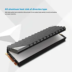 Dissipateur thermique pour M.2 2280 en aluminium - Gris