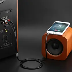 Câble Adaptateur Convertisseur Audio AUX Jack 3.5mm vers double RCA HOCO UPA10