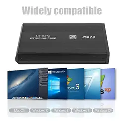 Rack pour disque dur externe HDD 3.5 pouces SATA USB 2.0 avec Alimentation - Argent