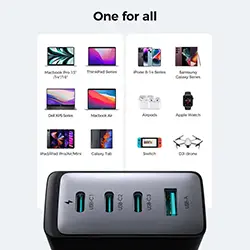 Chargeur GaN Ultra Joyroom JR-TCG04EU 100W 3x USB-C USB-A + cable USB-C vers USB-C 1.2m