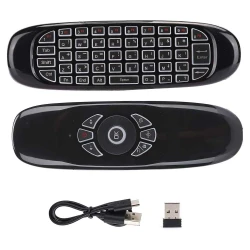 Télécommande Air Mouse Avec Clavier Rétroéclairer Sans Fil 2.4Ghz Pour Smart Tv Box Android PC