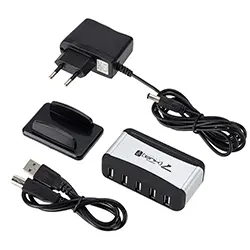 HUB répartiteur USB 2.0 7 ports avec alimentation et support Vertical