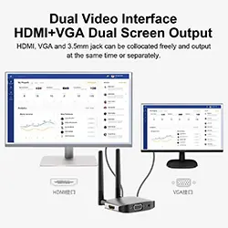 Répéteur Extension HDMI Extender sans fil 50m HAGIBIS G6W 1080P Dongle HDMI VGA 5GHz pour TV PC PS5/4 Datashow