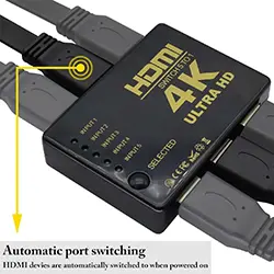 Switch Sélecteur HDMI 4K 5 Ports entrée 1 Port sortie avec télécommande