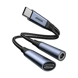 Adaptateur Convertisseur 2 en 1 Type-c vers Audio AUX 3.5mm Jack + Charge type-c Joyroom SY-C02