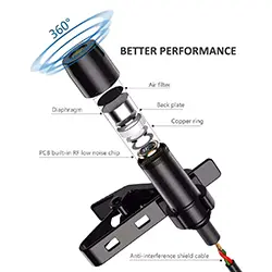 Microphone Lavalier Cravate AUX Audio 3.5mm JH-043-A 1.5m avec pochette