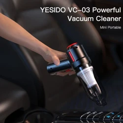 Aspirateur à main Sans-Fil Portable 60W 4500pa Rechargeable 2000mah YESIDO VC03 pour Maison, PC, Voiture
