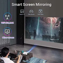 Mini DATASHOW Vidéo Projecteur LED Smart 720P Native 4K Android WIFI