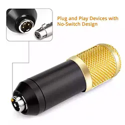 Kit Microphone à condensateur Professional M-800U Avec Support De Fixation - Noir|Doré