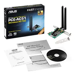 Adaptateur PCI-E double bande sans fil WiFi AC AC750 ASUS PCE-AC51 733 Mbps