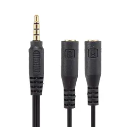 Adaptateur séparateur répartiteur Audio Stéréo Jack AUX 3.5mm 4p vers 2 x AUX 3p Microphone et casque