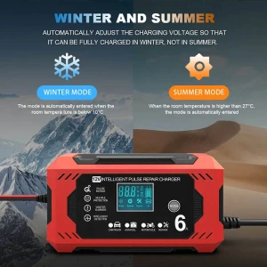 Chargeur Rapide Batterie Plomb 12V 6A avec Fonction Réparation Automatique