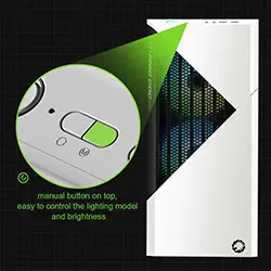 Boitier Gaming PC ATX GAMEMAX Contac Turbo ARGB COC en acier et Verre Trempé Antipoussière - Blanc/Noir