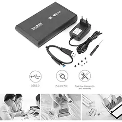 Rack Boîtier externe pour disque dur externe HDD 3.5 pouces SATA USB 3.0 avec Alimentation