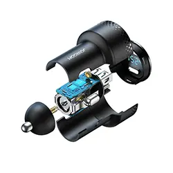 Chargeur AUTO 53W double port USB-C PD USB-A Joyroom JR-CCD01 avec voltmètre LED