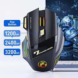Souris sans-fil 2.4GHz rechargeable MAC TECH MT-WM121 3200 dpi 7 boutons RGB