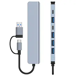 HUB 7 en 1 USB type-C & USB 3.0 vers to 1 x USB 3.0  + 4 x USB 2.0 + 2 x Type-c