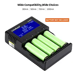 Chargeur de pile batterie professionel LiitoKala lii-PD4 Li-ion 3,7 V et NiMH 1,2 V 2A 18650 21700 26650 AA AAA