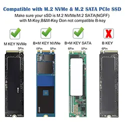 Rack M.2 Pci-e nvme avec HUB 2 * USB 2.0 + Lecteur TF + SD 10Gbps compatible avec 2230, 2242, 2260, 2280 SSD