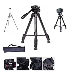 Trépied professionnel Portable yunteng VCT-668 avec tête de trépied tridimensionnelle pour Caméra MAX:146cm