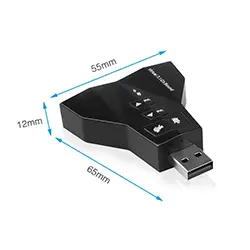 Carte son externe USB 7.1 3D double sortie Casque, Microphone, Jack 3.5mm pour ordinateur portable, PC, PS4
