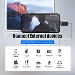 Adaptateur OTG Lightning vers USB 3.0 Femelle pour iphone Ipad iOS 13 et versions ultérieures