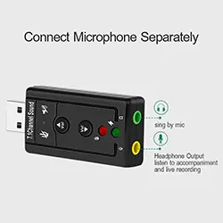 Carte son Adaptateur Audio externe USB vers Jack 3.5mm Virtual 3D 7.1